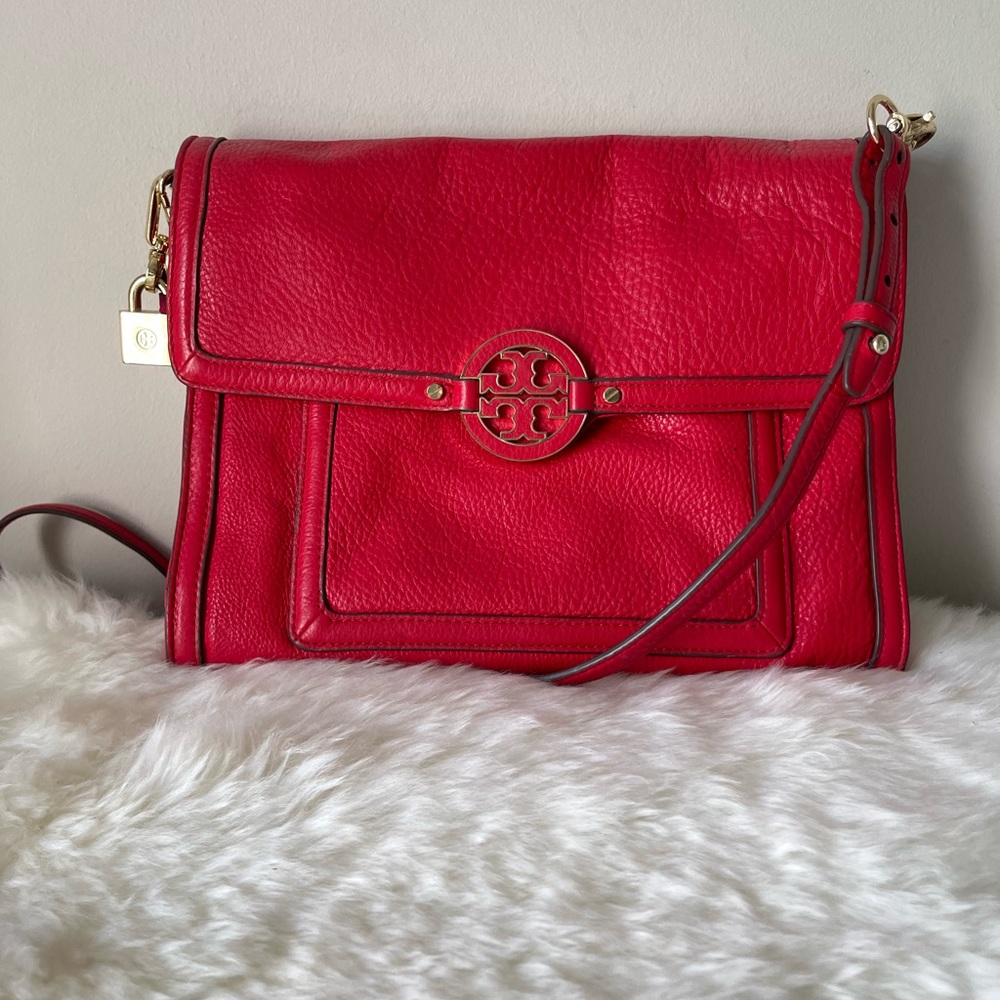 Authentic Tory Burch red crossbody bag